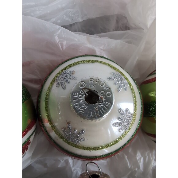 Radko Christmas Ornaments Vintage Stiped Indent Vintage Large - Picture 9 of 9